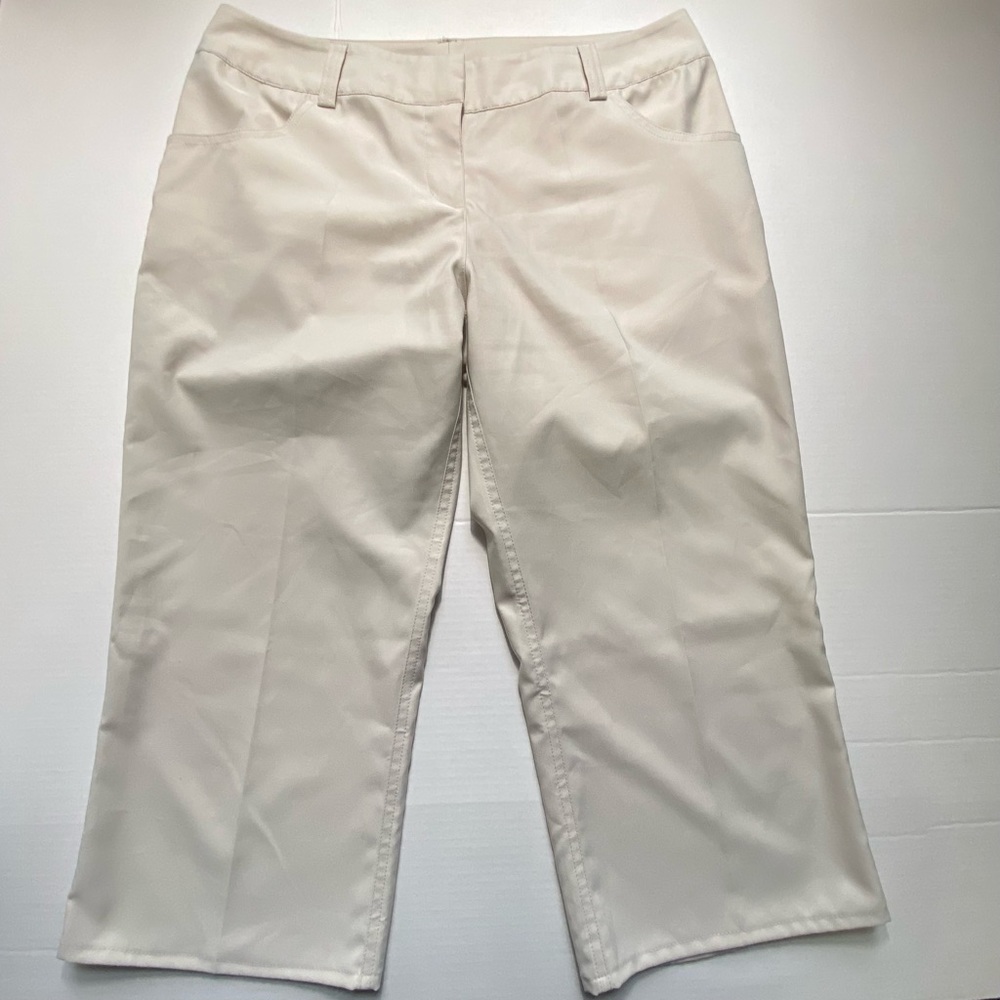 Adidas Lightweight Climalite Capri Tan Golf Pants Shorts Women Size 8